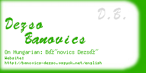 dezso banovics business card
